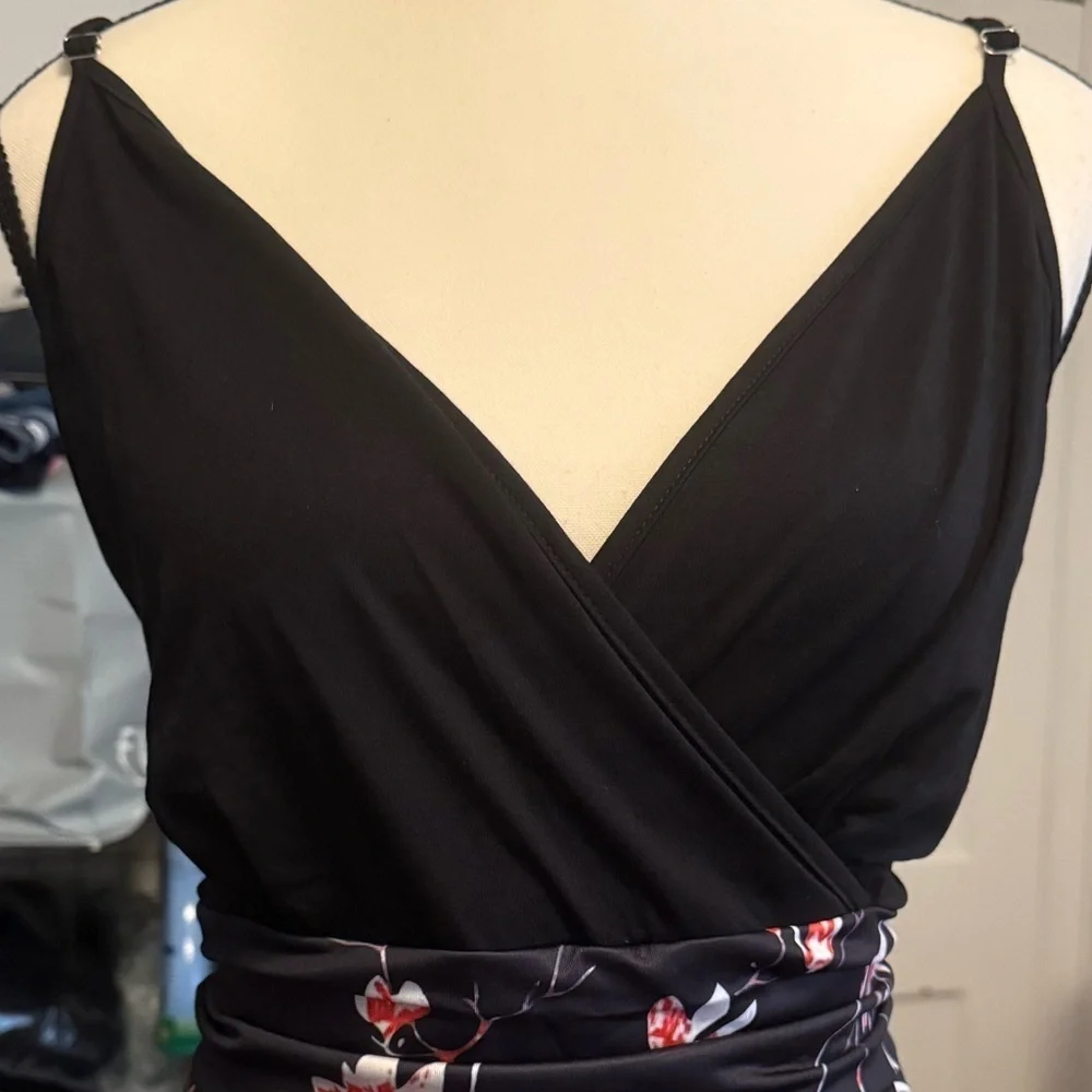 Black Floral Long Dress NWT – Resort Cruise, Beach, Maxi,  Coastal Cowgirl XL - Picture 7 of 8